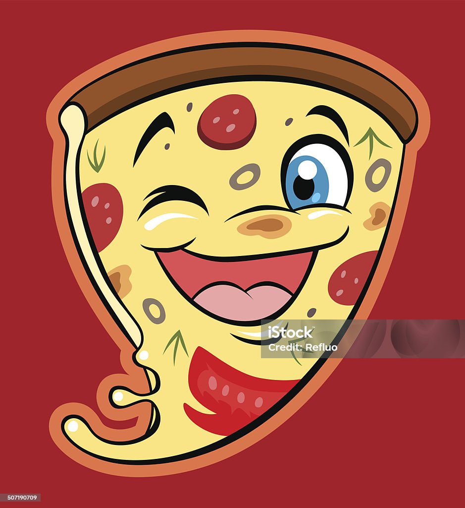 Ładny pizza - Grafika wektorowa royalty-free (Dowcip rysunkowy)