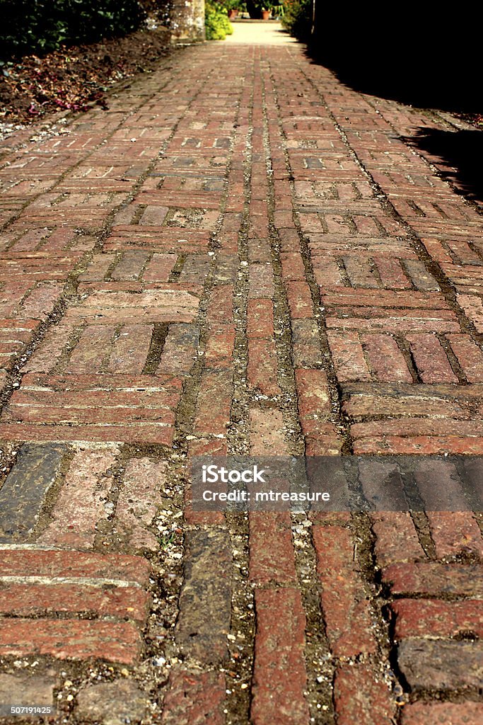 Red Brick Path Block Paving Image Paved Pathway Basketweave Pattern ...