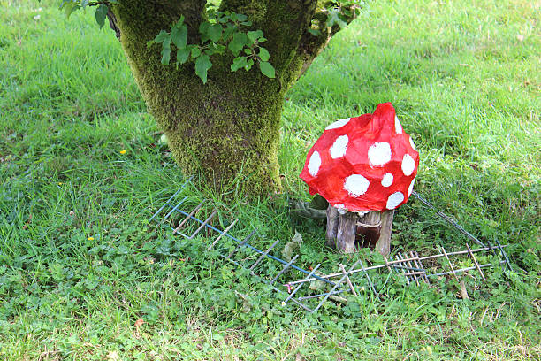istock Homemade fairytale red and white pixie toadstool / mushroom, fly-agaric / amanita 507192105