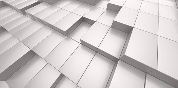 istock Abstract white background of 3d blocks 507192173