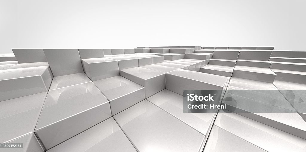 Abstract white background of 3d blocks Variation Stock Photo