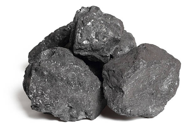 istock Coal rock. Isolated on a white background. 507203534