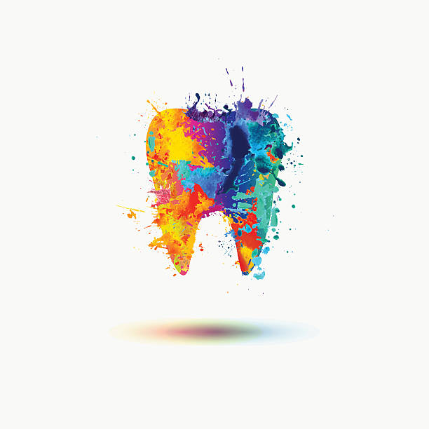 Tooth icon. Vector watercolor Tooth icon. Vector watercolor dentists office stock illustrations