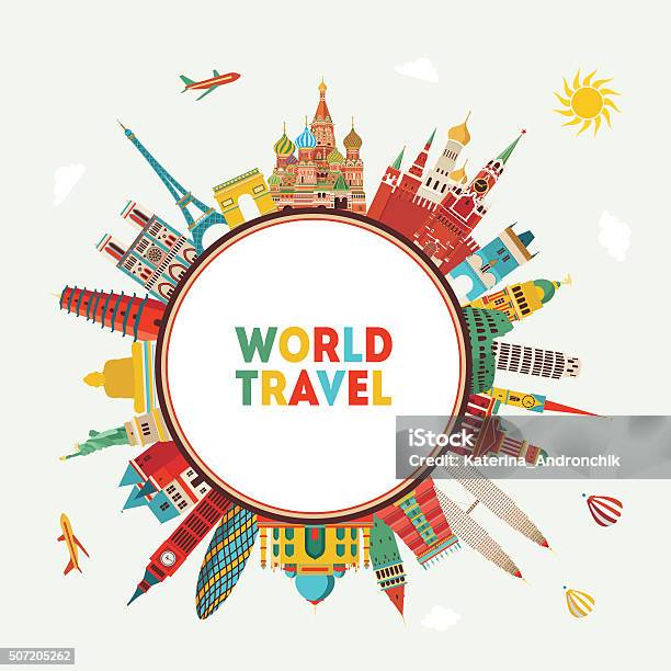 Travel And Tourism Background Vector Illustration Stock Illustration - Download Image Now - Globe - Navigational Equipment, Travel, World Map