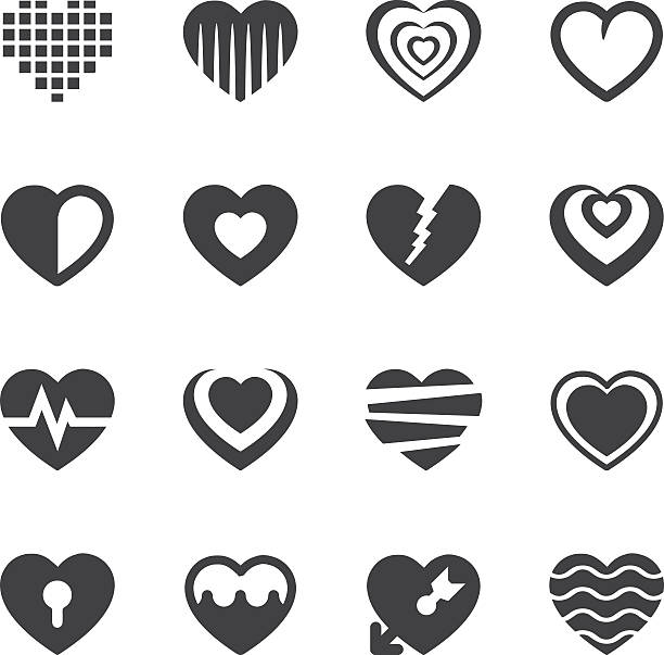 illustrazioni stock, clip art, cartoni animati e icone di tendenza di cuore sensazione impostare 1 eps10 sagoma icone / - arrow heart shape isolated on white valentines day