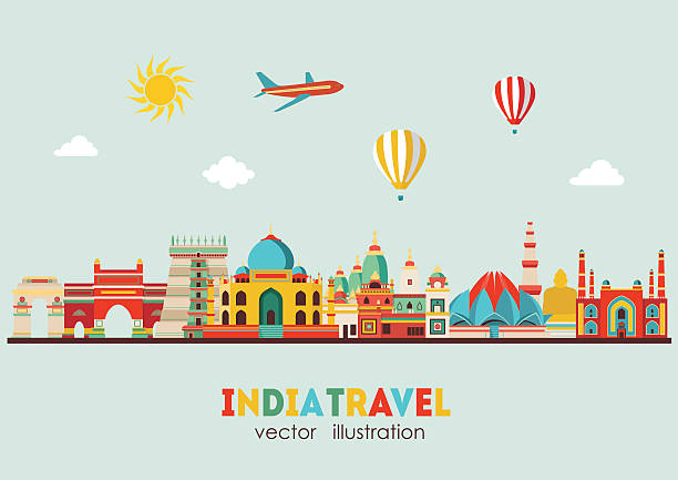 India skyline. Vector illustration India skyline. Vector illustration india tourism stock illustrations