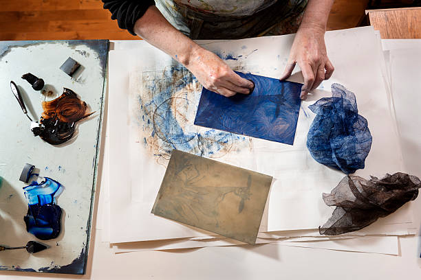 istock Overhead Portrait of a Printmaker Artist At Work 507206250