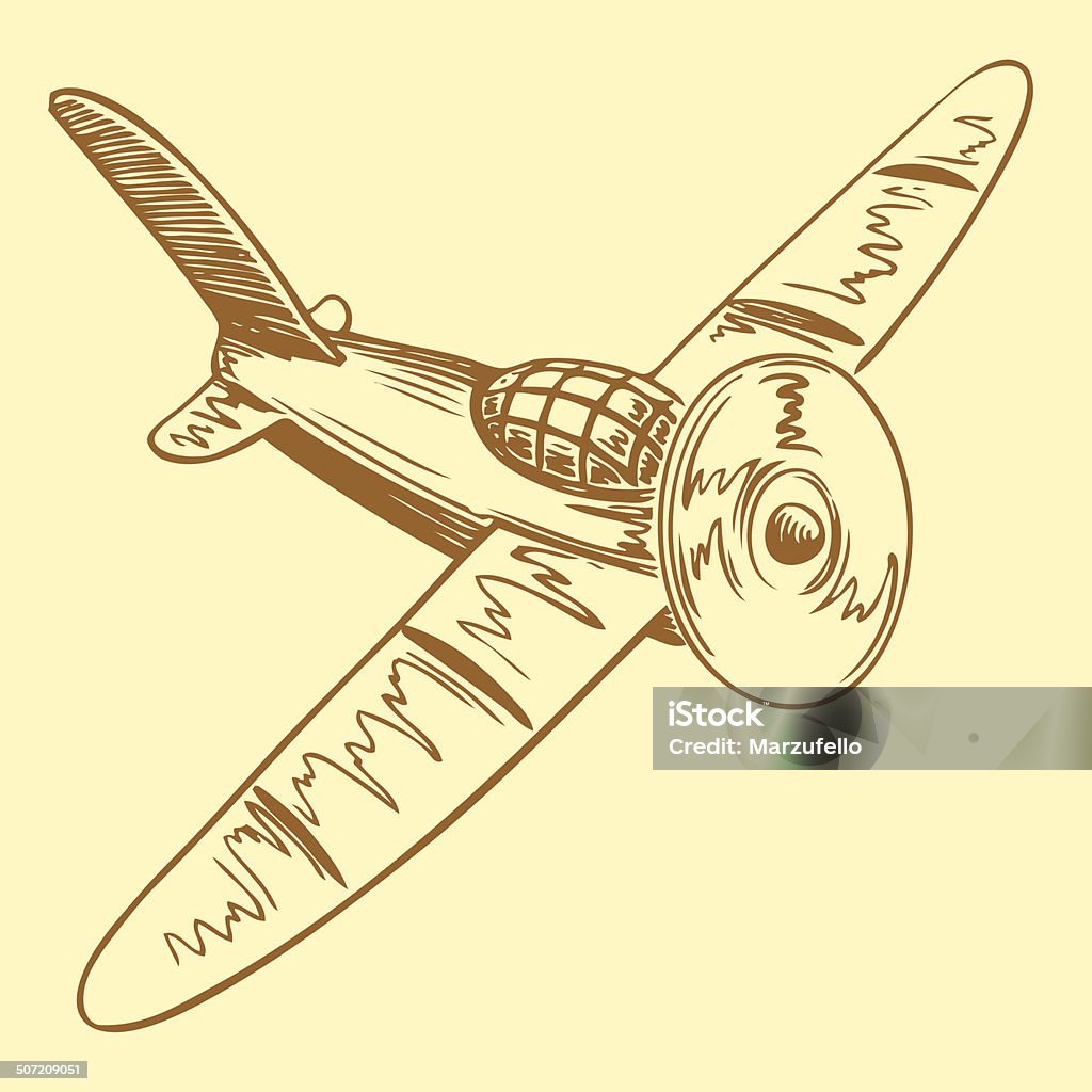 airplane in the form of letter Y monochrome engravings with airplane in the form of letter Y,vector illustration Above stock vector