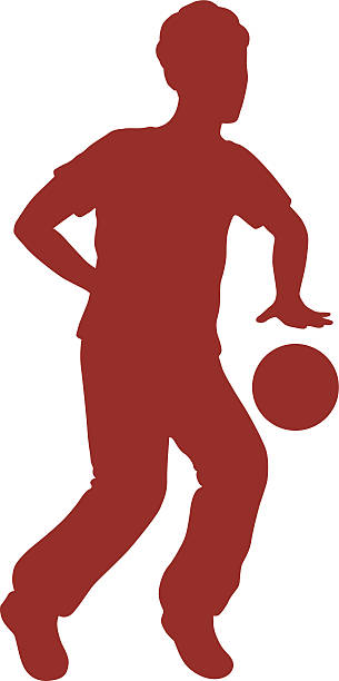 silhouette von jungen spielen mit ball - throwing sport football little boys stock-grafiken, -clipart, -cartoons und -symbole