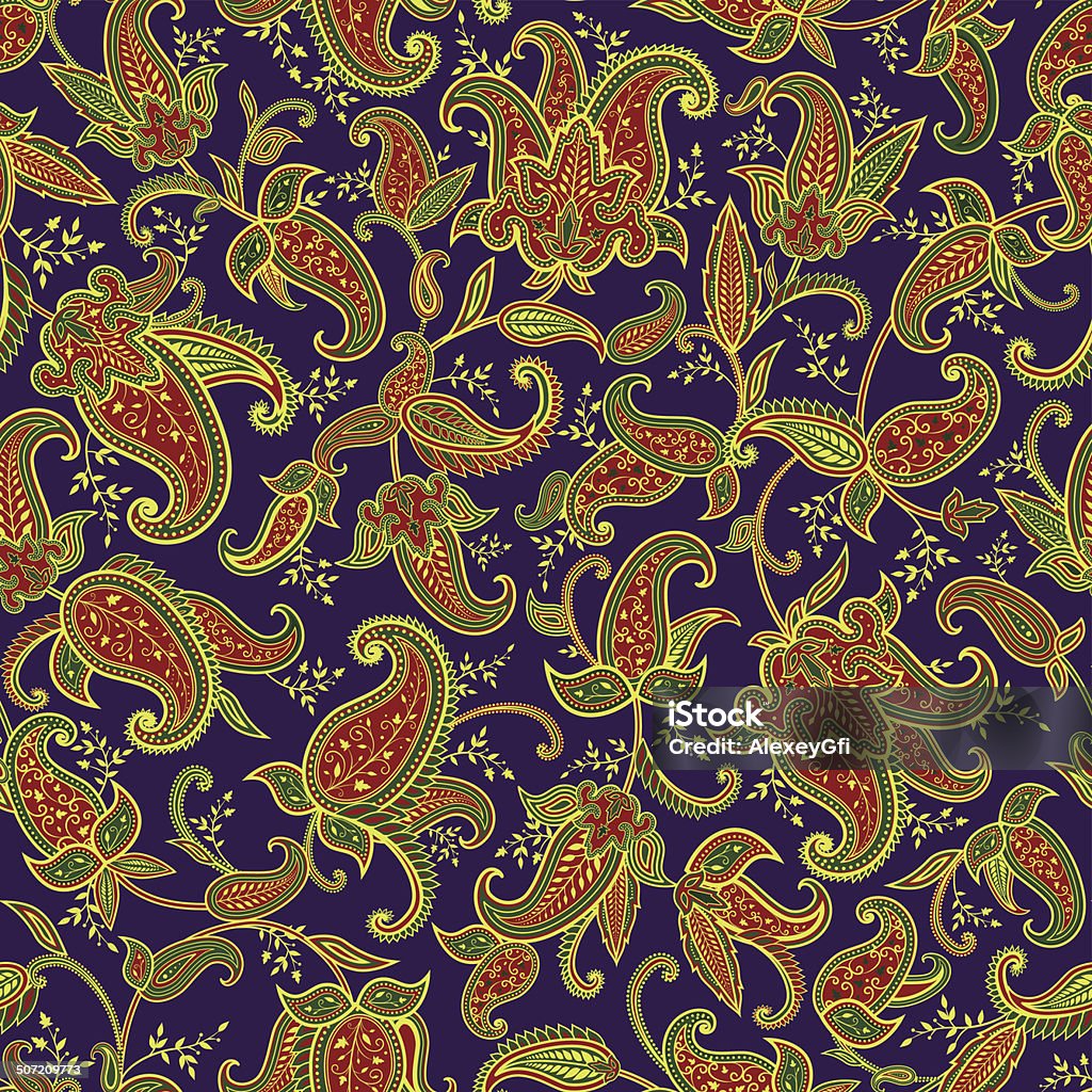 Bezszwowe kolor wzór z paisley - Grafika wektorowa royalty-free (Abstrakcja)