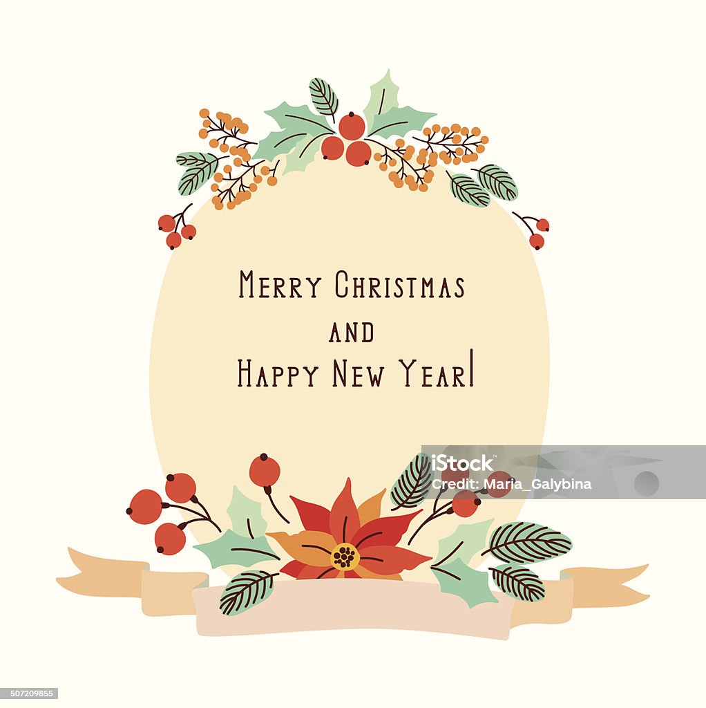 Vetor Natal banners com flores vintage - Royalty-free Abstrato arte vetorial