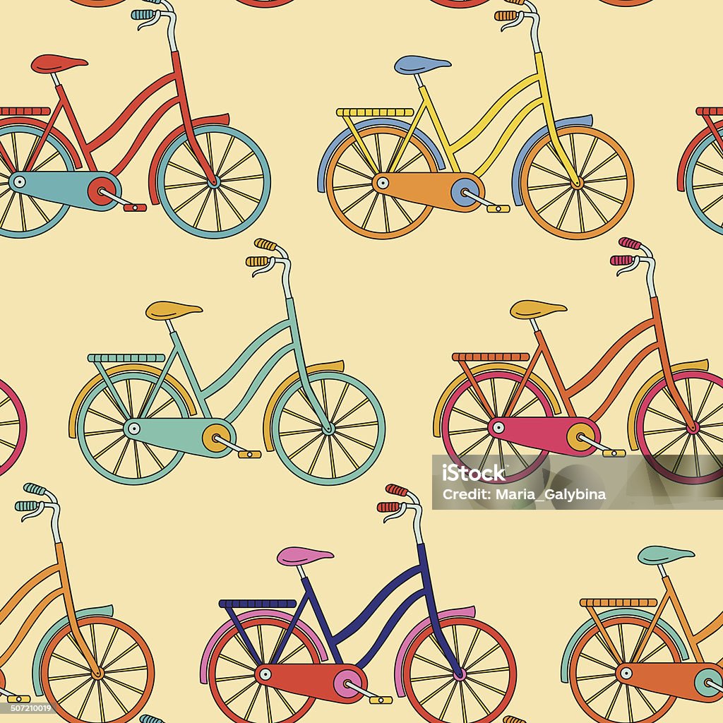 Wzór z rowerów, - Grafika wektorowa royalty-free (Bazgroły - Rysunek)