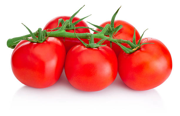 istock Ripe Cherry tomatoes on branch isolated on white background 507210187