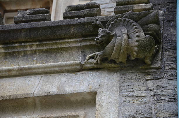 istock Stone sculpture of a Dragon on a building 507211455