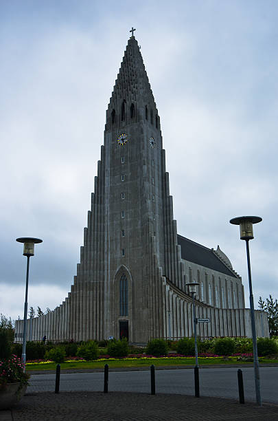 istock Hallgrimskirkja, Reykjavik cathedral with modern architecture 507211848