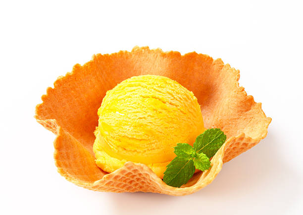istock Lemon custard ice cream in a wafer bowl 507211868