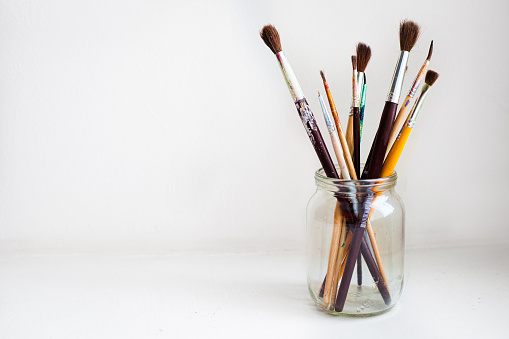 Jar of Paint Brushes