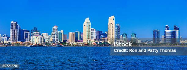 San Diego Skyline Ca Stock Photo - Download Image Now - Architecture, Bay of Water, Blue