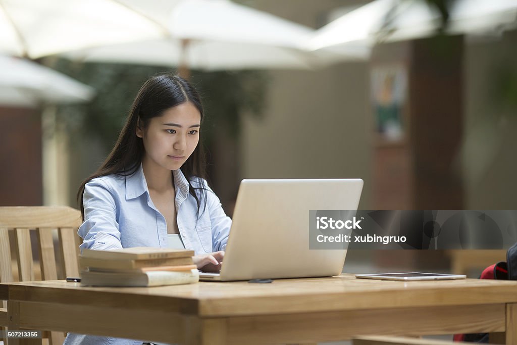 Asian female students on Outdoor Coffee Hall 20-29 Years Stock Photo