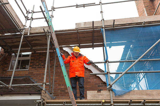 istock Industrial male builder working on domestic house building site 507213554