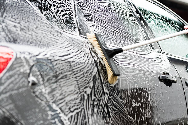 istock Car shampoo and scrub brush 507213699