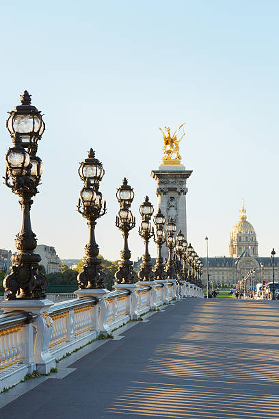 Pont Alexandre III bridge in Paris, empty