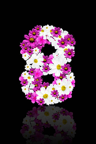 istock Flower number 8, arabic numeral 507215413