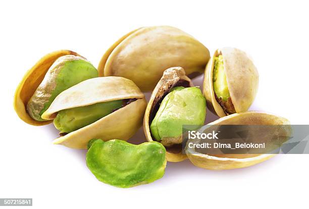Fresh Pistachios Isolated Stock Photo - Download Image Now - Cracked, Food, Fruit
