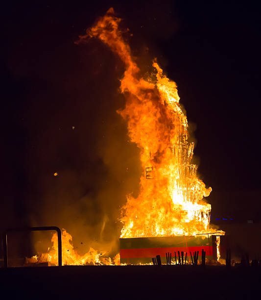 istock Night of Saint Anastasi. Burning demon 507215962