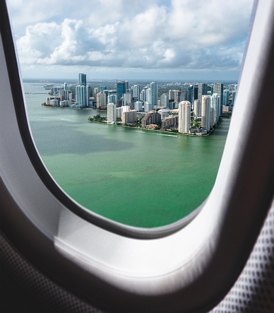 Miami downtown aerial view from the porthole