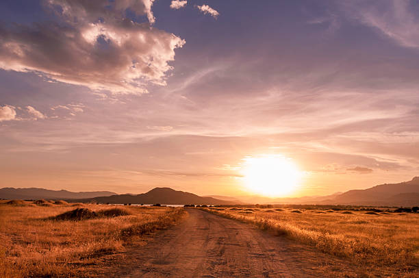 istock Beautiful sunset on the way to mountain lake 507216424