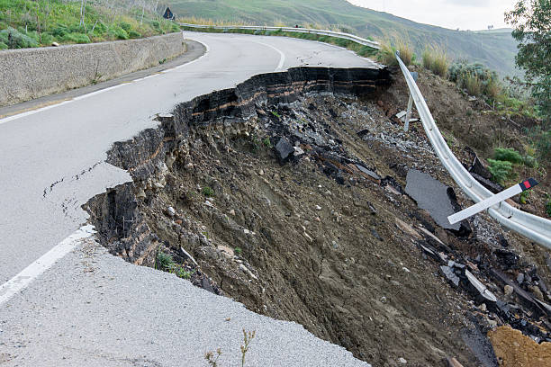 istock Landslide on a national road in Sicily 507217748