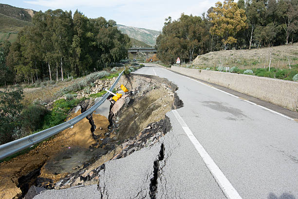 istock Landslide on a national road in Sicily 507218168