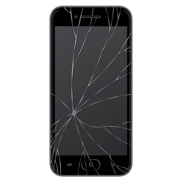 vektor defekt smartphone - breaking glass cracked broken stock-grafiken, -clipart, -cartoons und -symbole