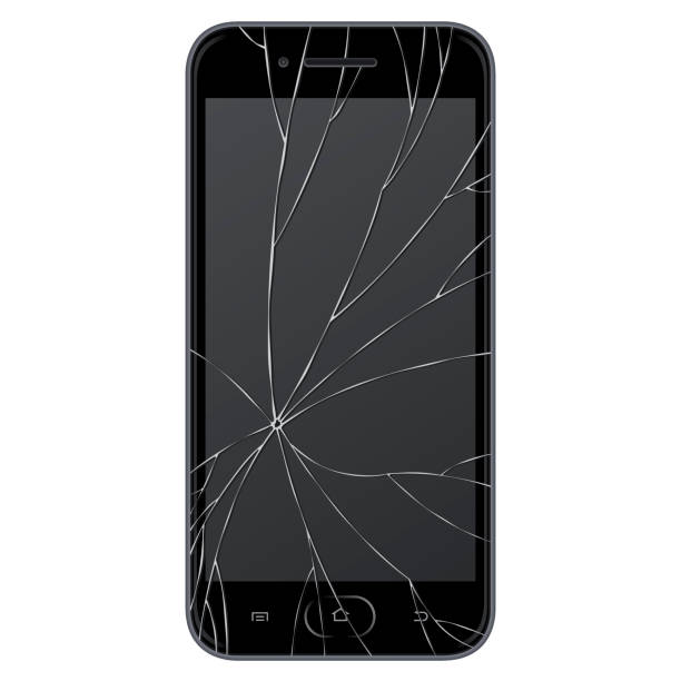 ilustrações, clipart, desenhos animados e ícones de vetor smartphone quebrado - broken computer monitor computer shattered glass
