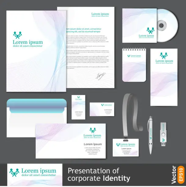 Vector illustration of Light corporate identity template for medical company.