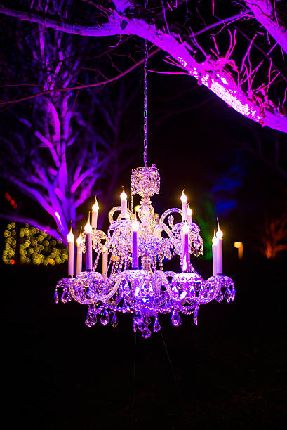 istock Purple lit chandelier 507219972