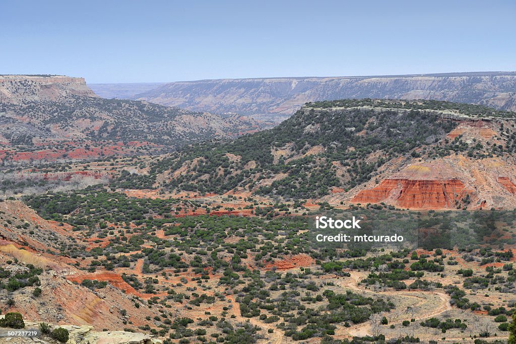 Palo Duro Canyon, Texas, USA Palo Duro Canyon State Park, Texas, USA: view over the second largest canyon in the USA Texas, part of the Caprock Escarpment, known as "The Grand Canyon of Texas" - juniper trees -Texas Panhandle - photo by M.Torres Palo Duro Canyon State Park Stock Photo