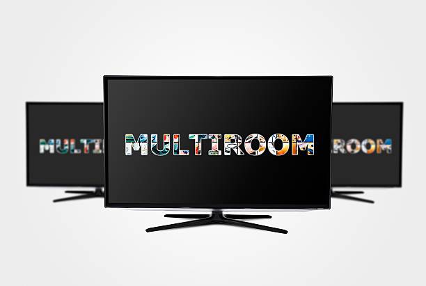televisão com multi-quarto tecnologia. - 720p - fotografias e filmes do acervo