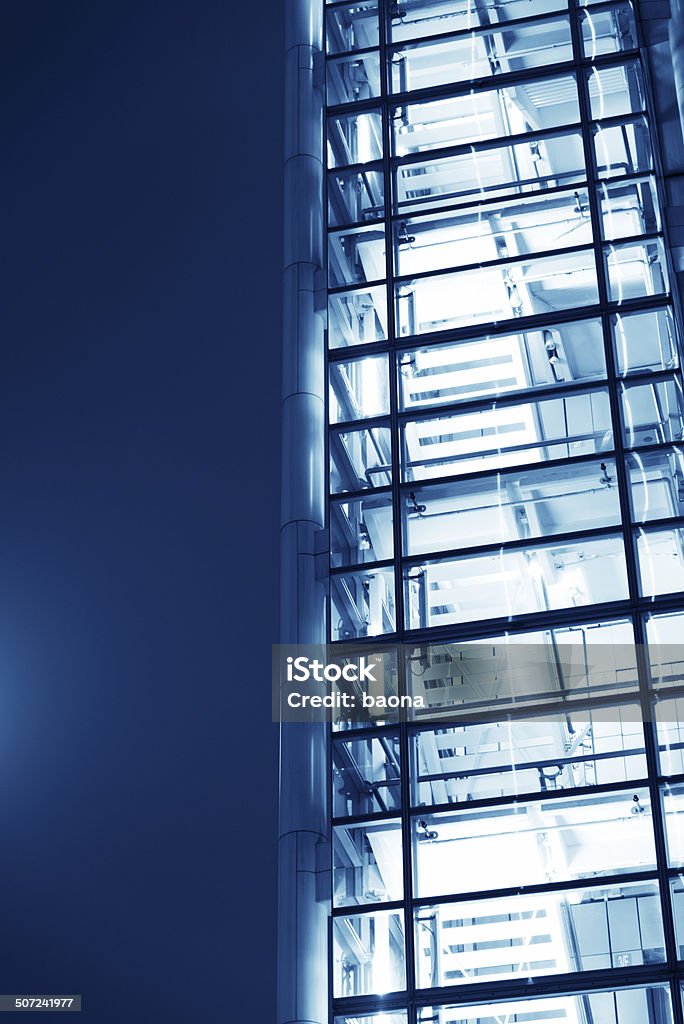 modern business building staircase modern business building staircase at night. Abstract Stock Photo