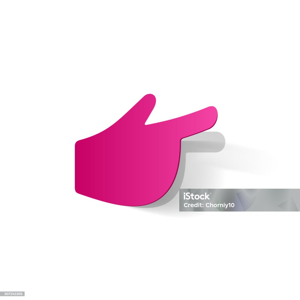 Hand Point Stickers Paper Clipped Sticker Hand With Pointing Finger Stock Illustration ...