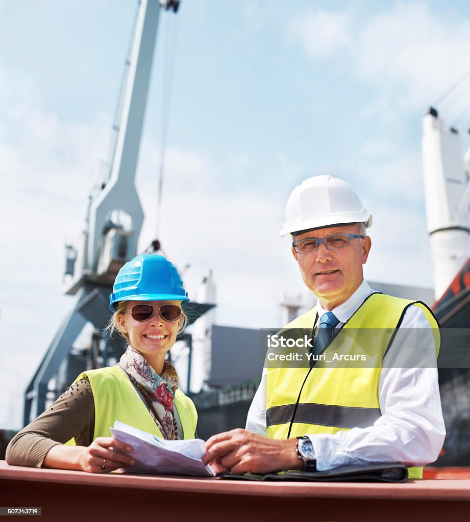 Die Zusammenarbeit für Logistik Erfolg - Lizenzfrei Fracht Stock-Foto