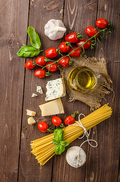 istock Still life photo, background with pasta and cheese 507246482