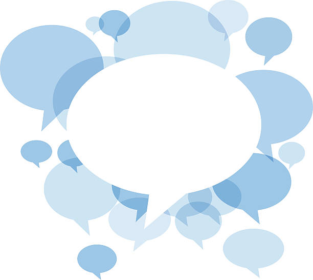 Blue Chat bubbles on white background vector art illustration