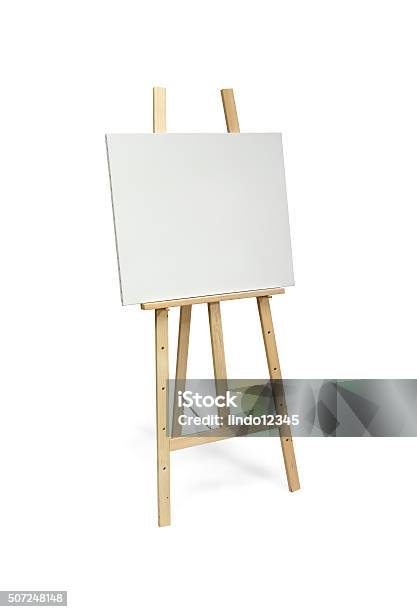 Wooden Easel Template Of A Colored Table And White Paperblank Canvas On A  Painting Easelwhite Drawing Paper Stock Illustration - Download Image Now -  iStock