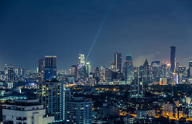 istock Bangkok skyline at night panorama 507248218