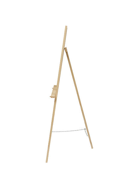 istock Wooden painter easel side wiev isolated on white 507248864