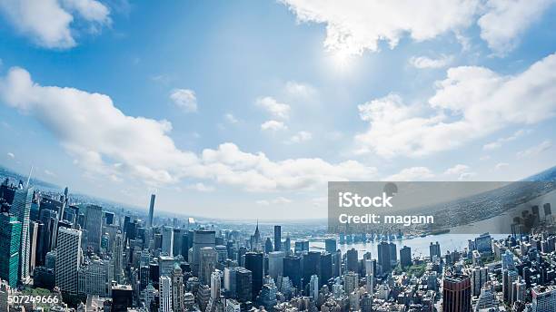 New York Stock Photo - Download Image Now - Fish-Eye Lens, Town, Architecture