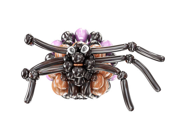 Spider made of balloons isolated on white background.