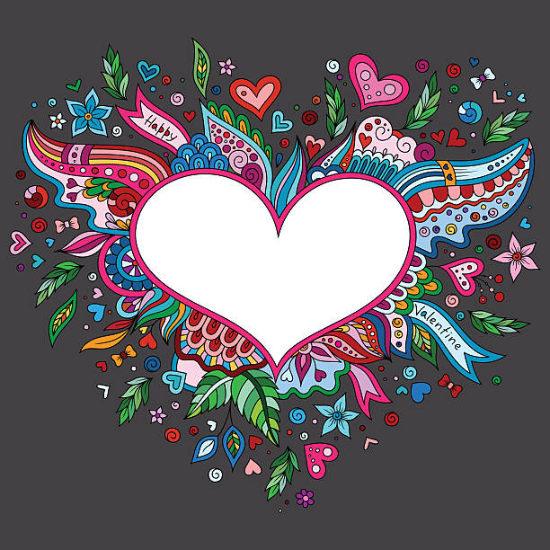 illustrations, cliparts, dessins animés et icônes de dessin de vecteur dessiné à la main doodle illustrati heureuse saint-valentin - heart shape valentines day love backgrounds